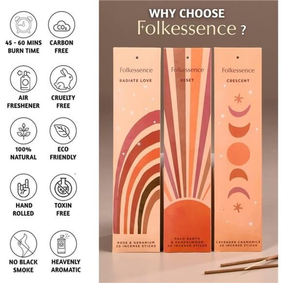 Incense Sticks - Pack of 6 Insenses - 120 Sticks, Lavender Chamomile, Palo Santo - Picture 5 of 6